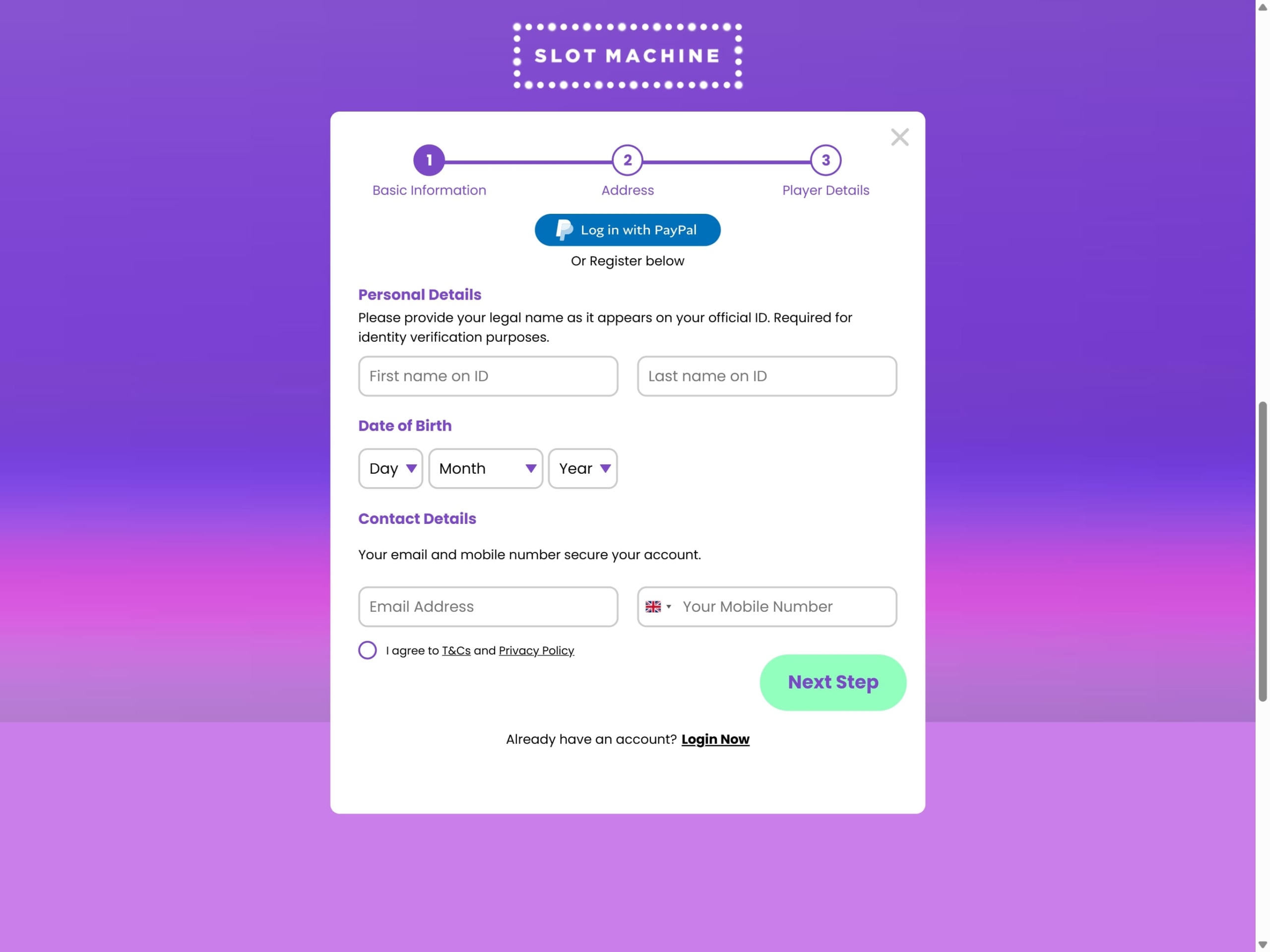 Slot Machine Casino Signup