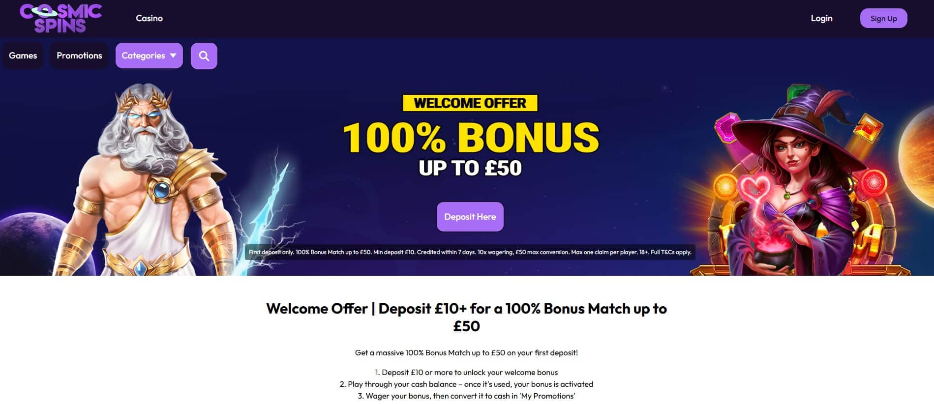 Cosmic Spins Welcome Offer