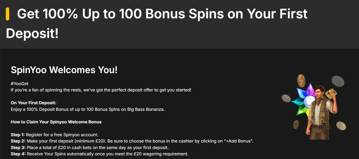 Spinyoo Casino welcome offer conditions