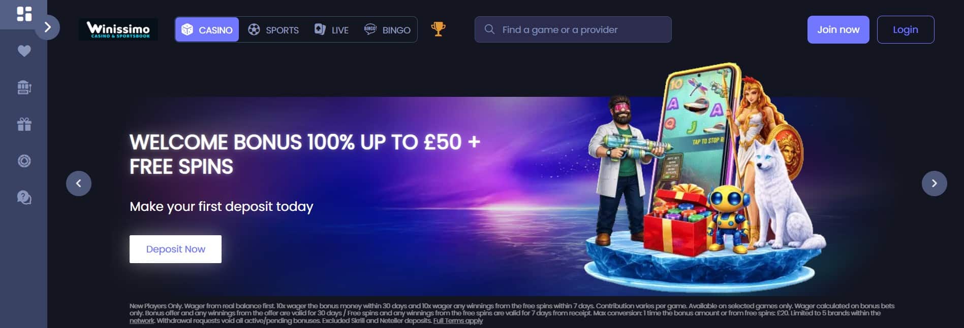 Winissimo welcome offer