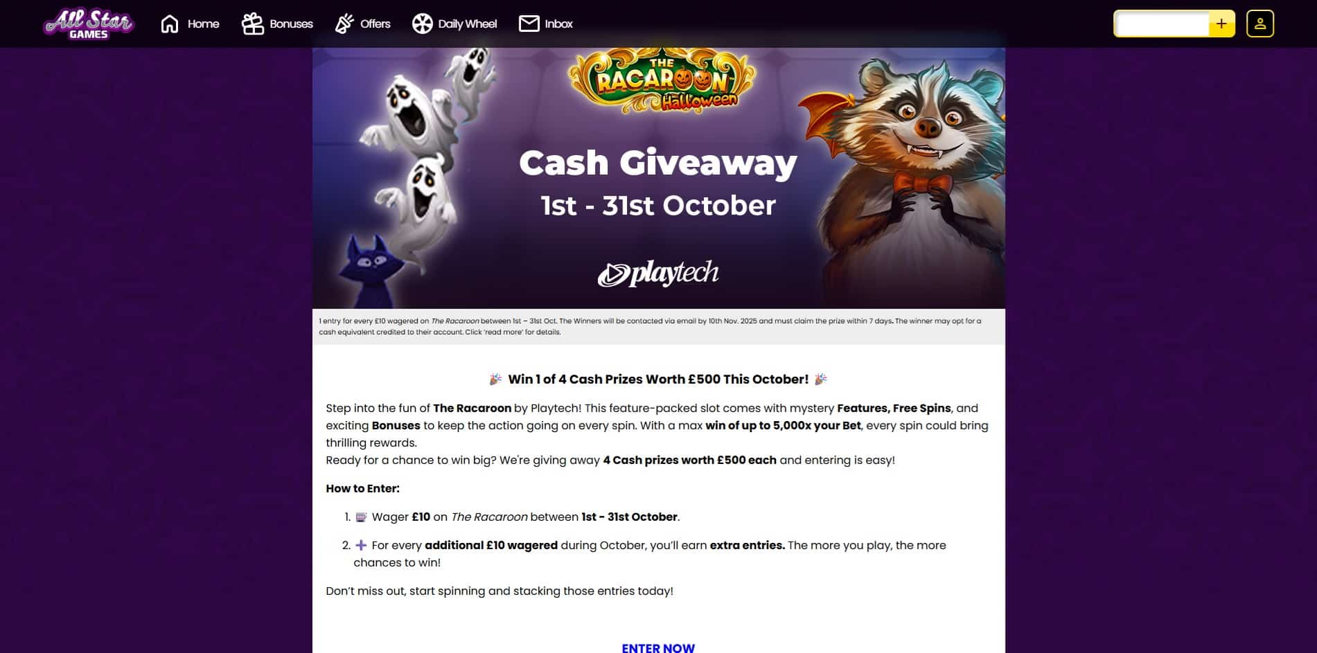 The cash giveaway at All Star Games