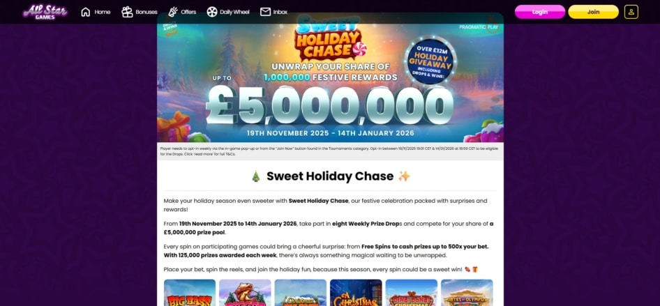 Sweet Holiday Chase at All Star Games