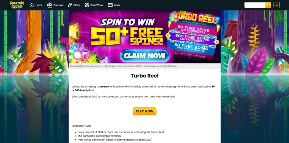 Turbo Reel promotion at Amazon Slots