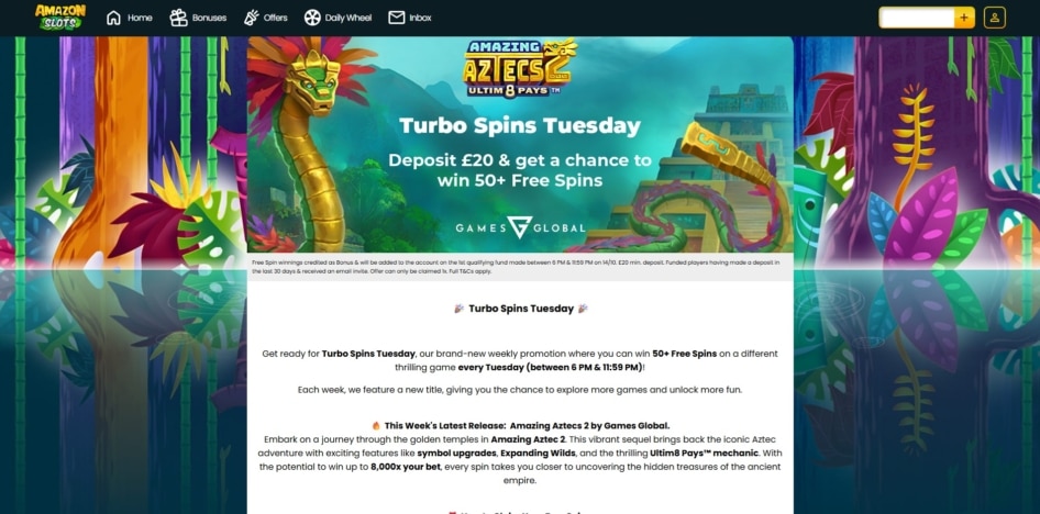 The Amazon Slots turbo spins promotion