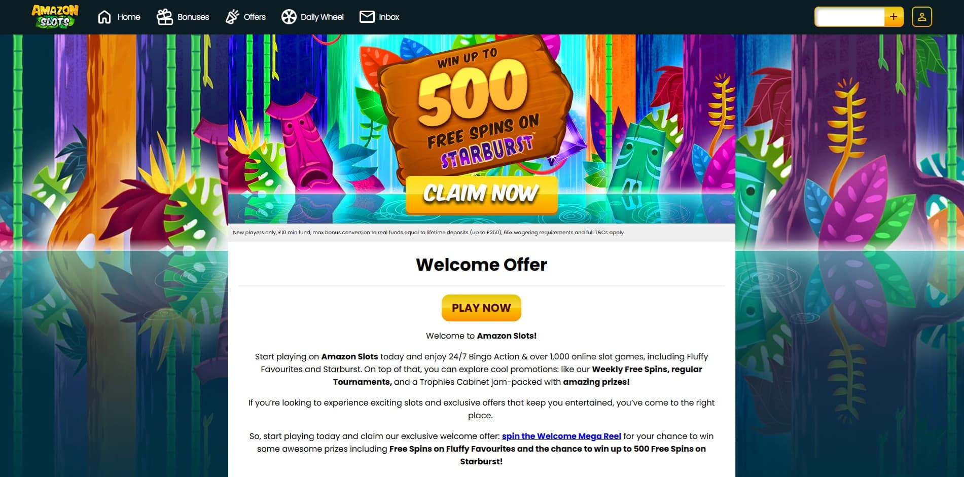 Amazon Slots welcome bonus