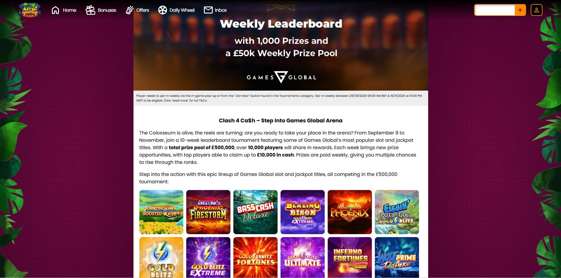 Clash 4 Cash at Aztec Wins