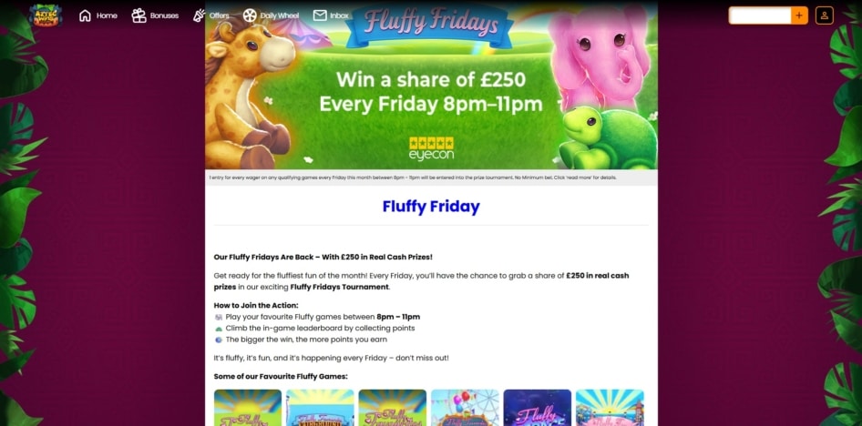 Fluffy Fridays at Aztec Wins