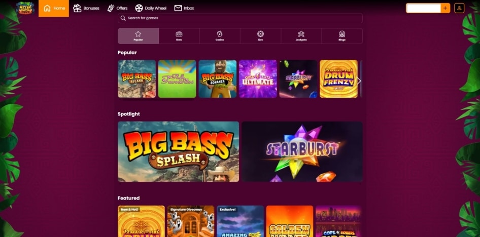 Aztec Wins games library