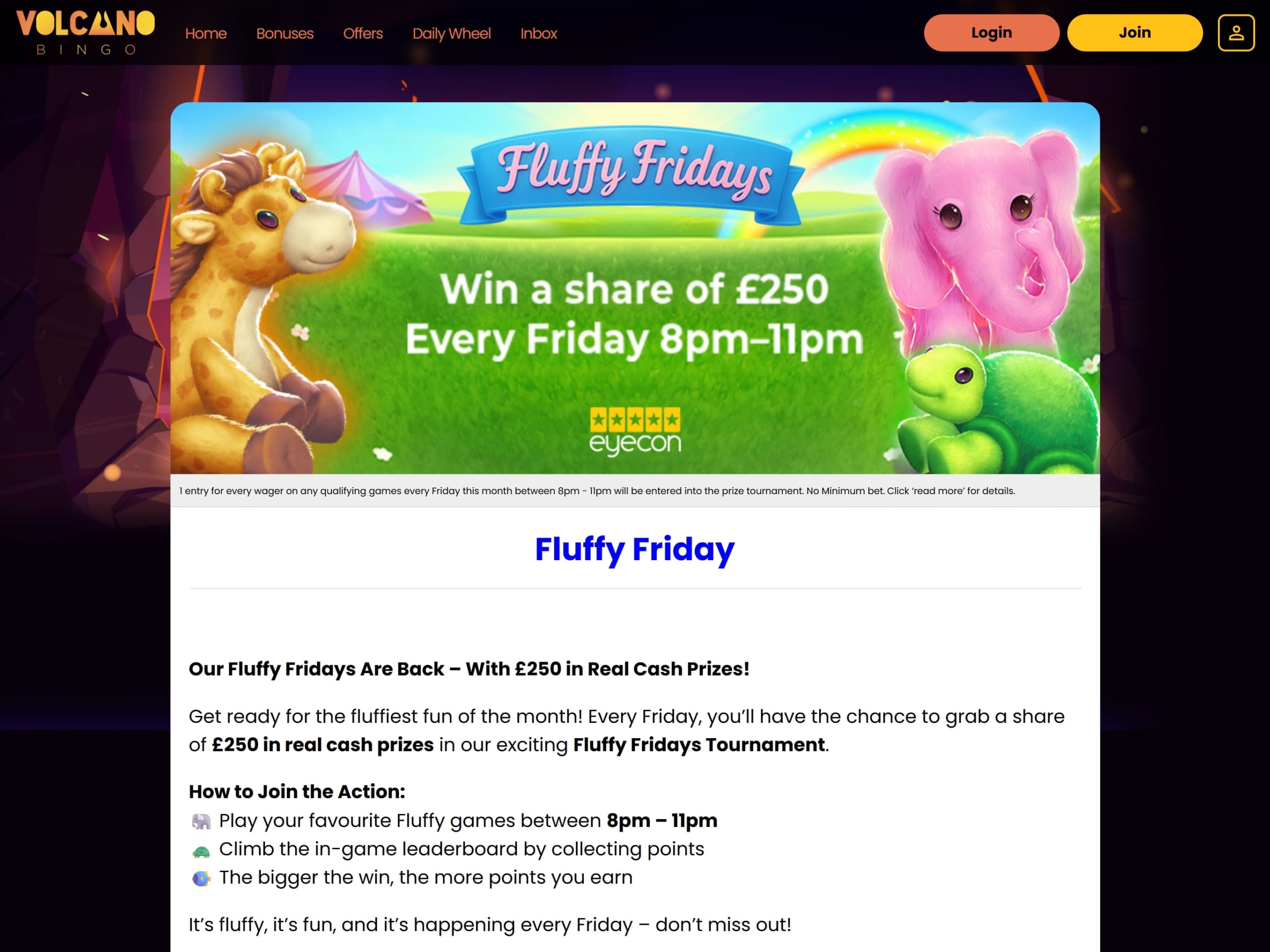 Volcano Bingo Fluffy Fridays