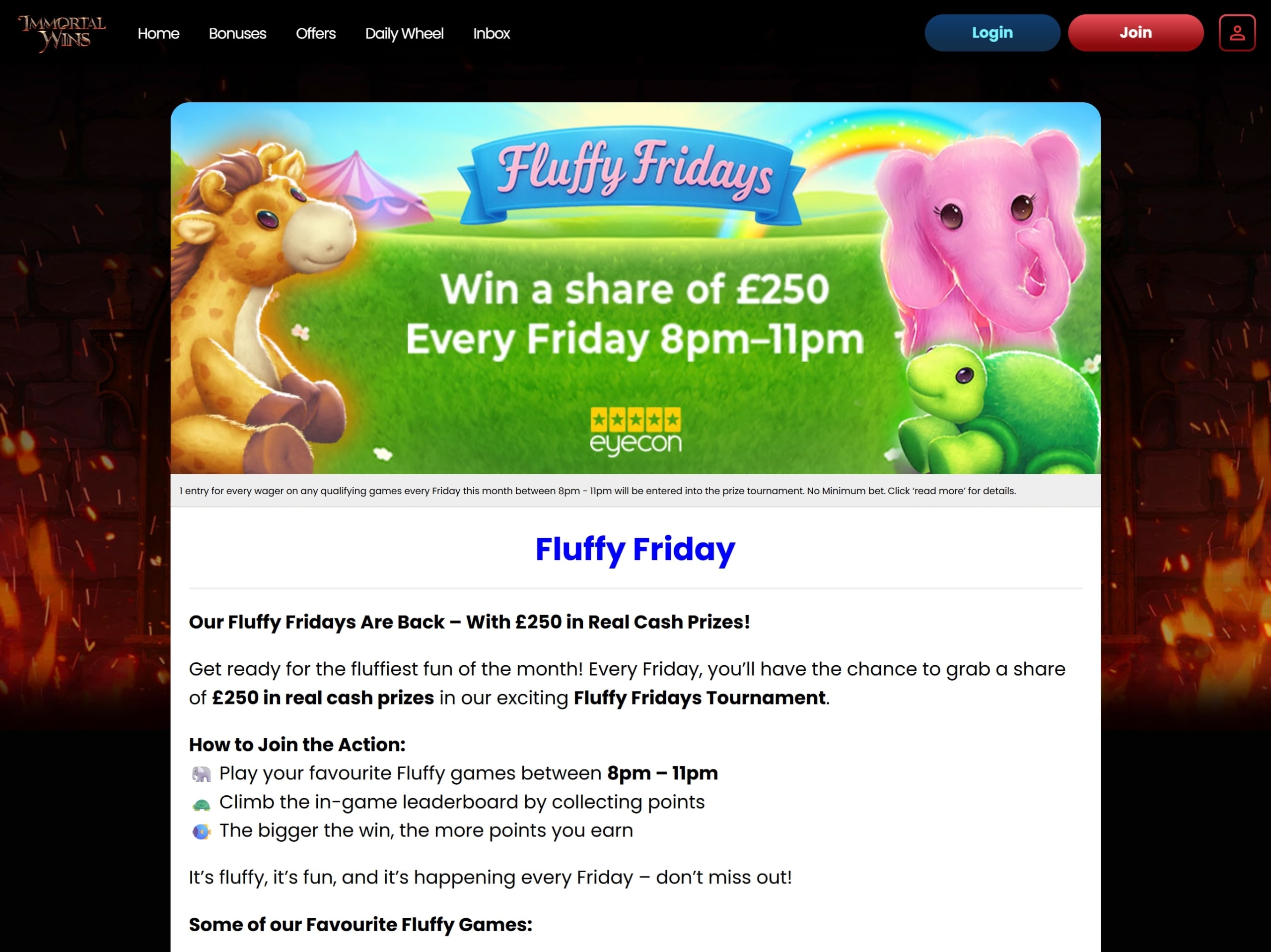 Fluffy Fridays at Immortal Wins Casino