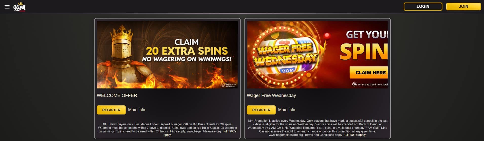 King Casino Welcome Bonus