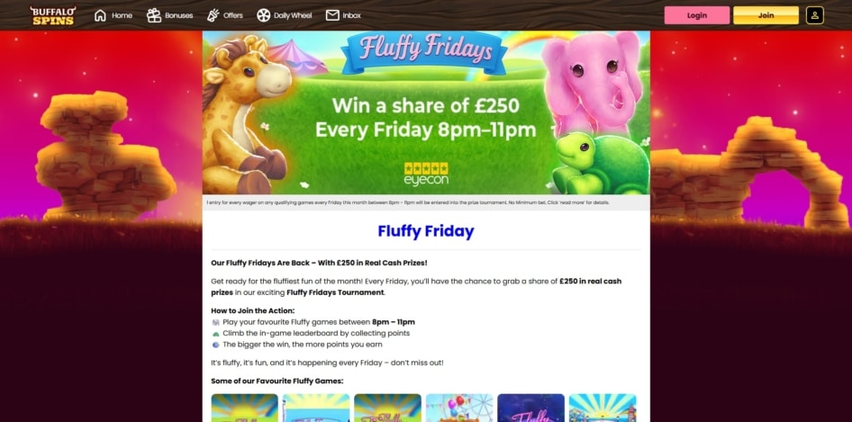 Fluffy Fridays at Buffalo Spins