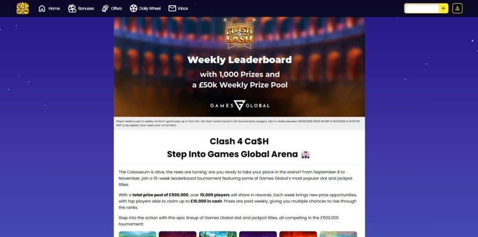 Clash 4 Cash at Cop Slots