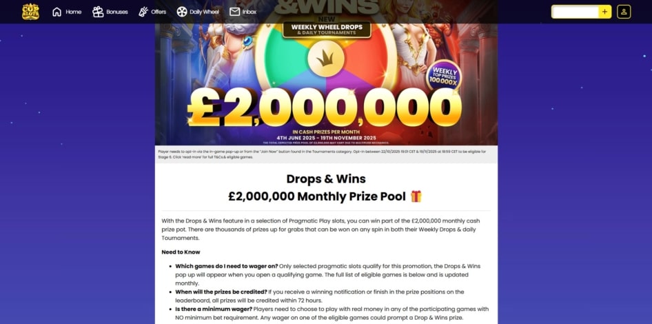 Drops and Wins promotion at Cop Slots