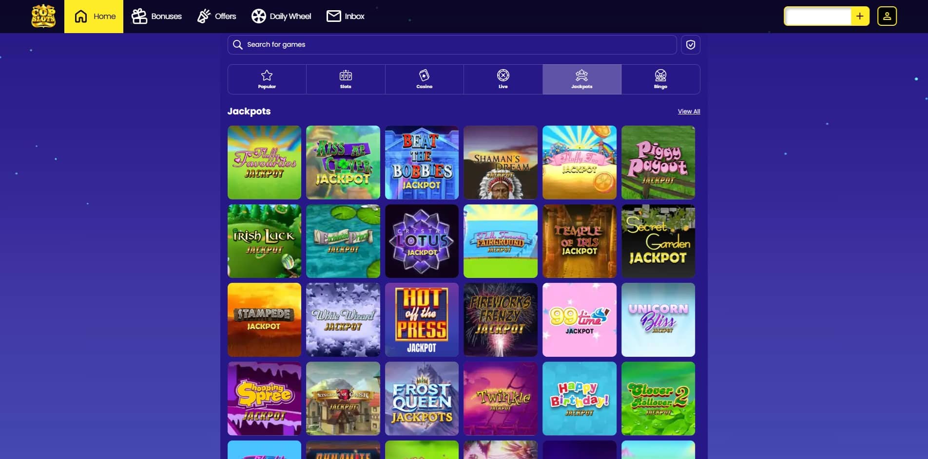 Jackpot slots at Cop Slots