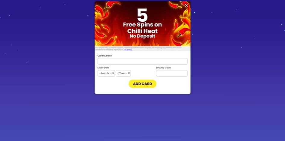 The page to claim your no deposit bonus spins at Cop Slots