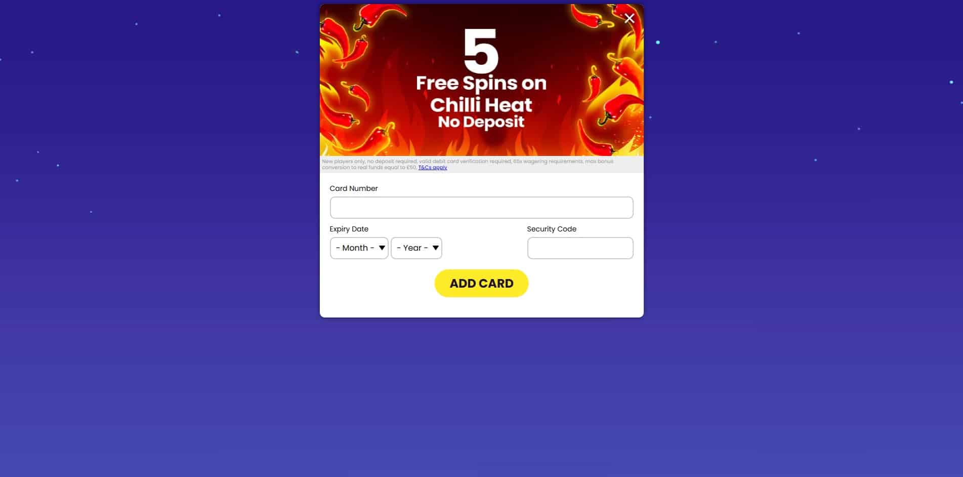 The page to claim your no deposit bonus spins at Cop Slots
