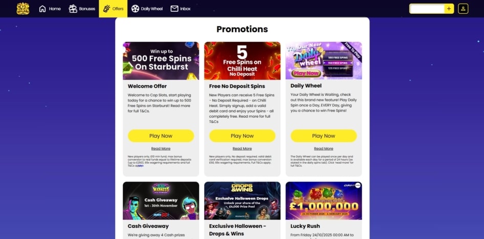 Promotions at Cop Slots