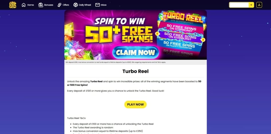 The Turbo Reel promotion at Cop Slots