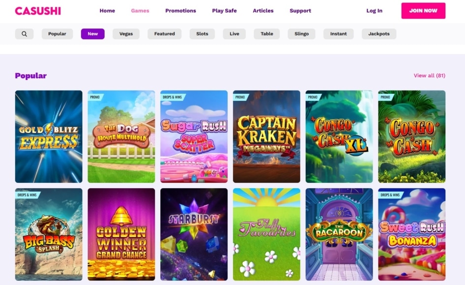 Casushi Casino Games