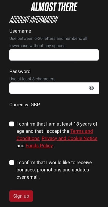 SpinRider Casino Verification Page on Mobile
