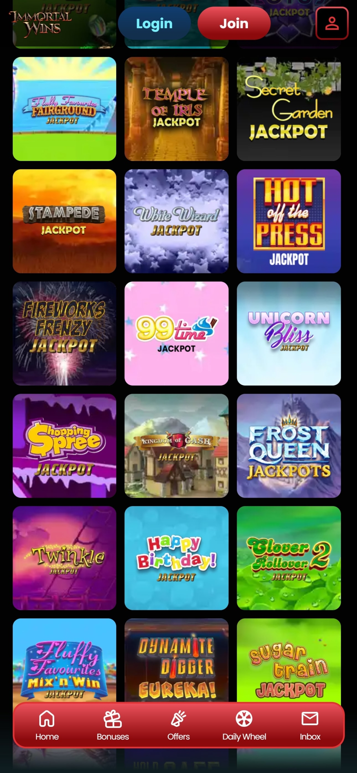 Immortal Wins Mobile App