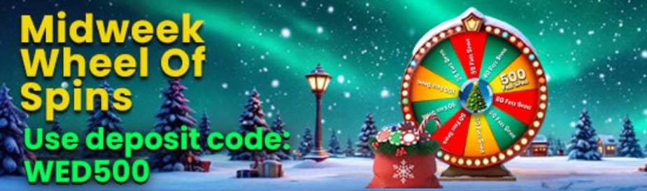 Midweek wheel of spins at Vegas Mobile Casino