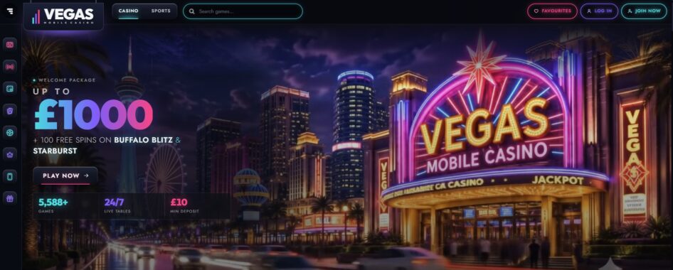 Vegas Mobile Homepage