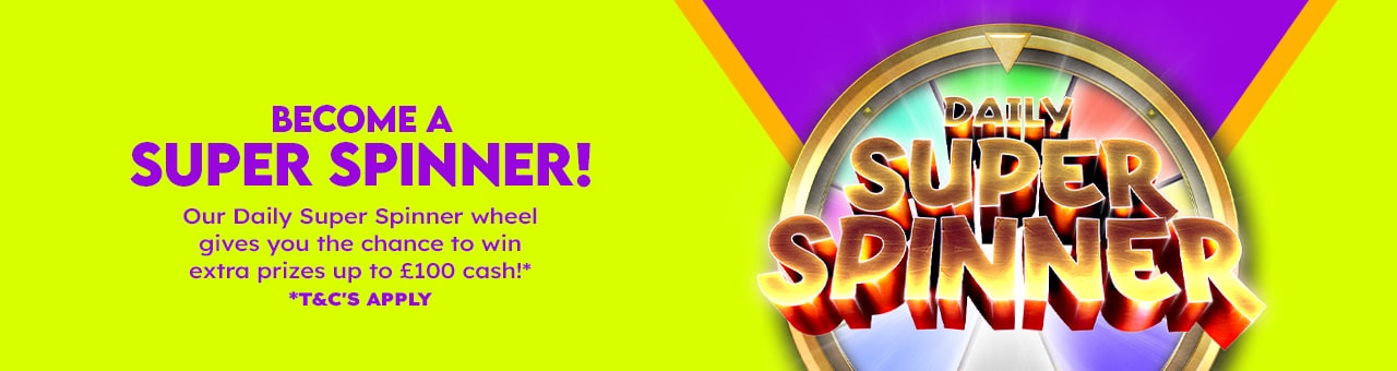 Spin the Super Spinner daily at Casushi Casino