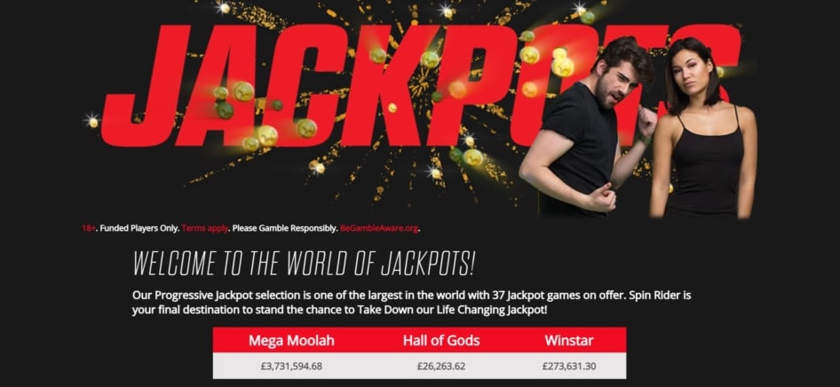 SpinRider features jackpots worth more than Β£1 million for slot fans