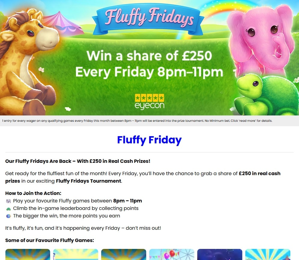 Fluffy Fridays promotion at Casper Games