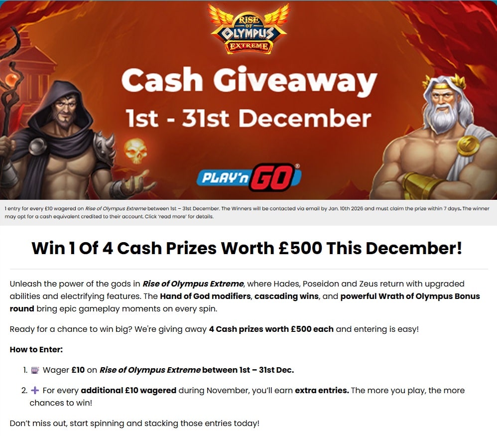 Cash giveaways at Casper Games