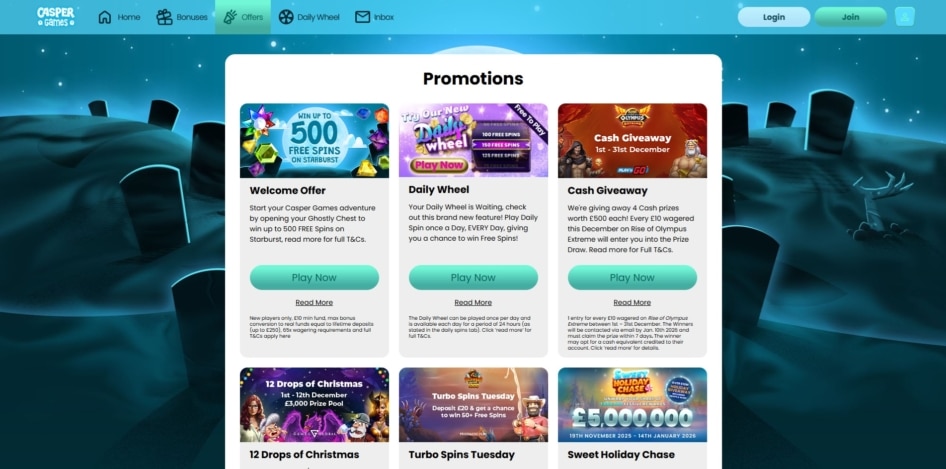 Promotions at Casper Games