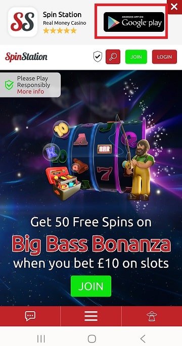 The official Spin Station Casino app can be downloaded directly from the main website