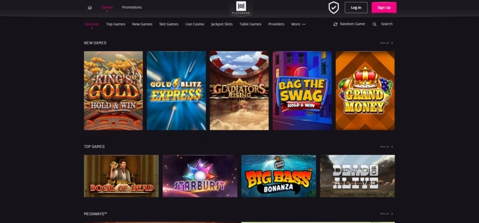The games library at PlayGrand