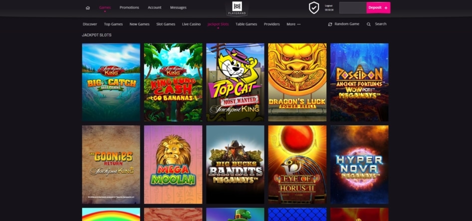 Jackpot slots at PlayGrand Casino