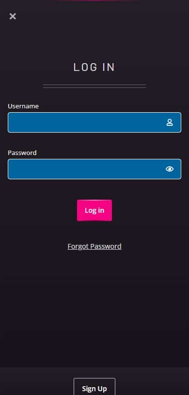 PlayGrand mobile login page