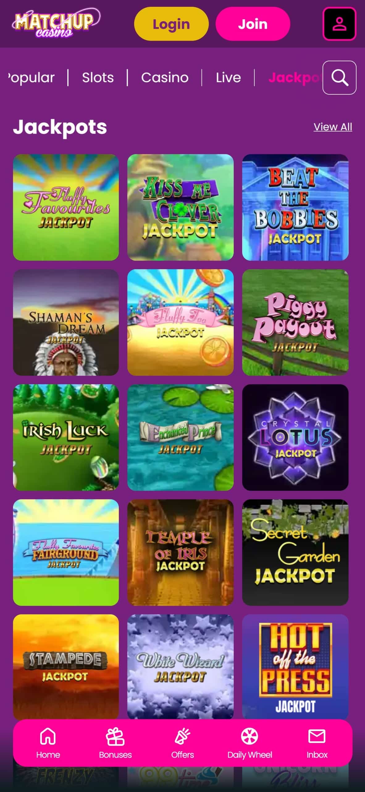 Matchup Casino Mobile Slots