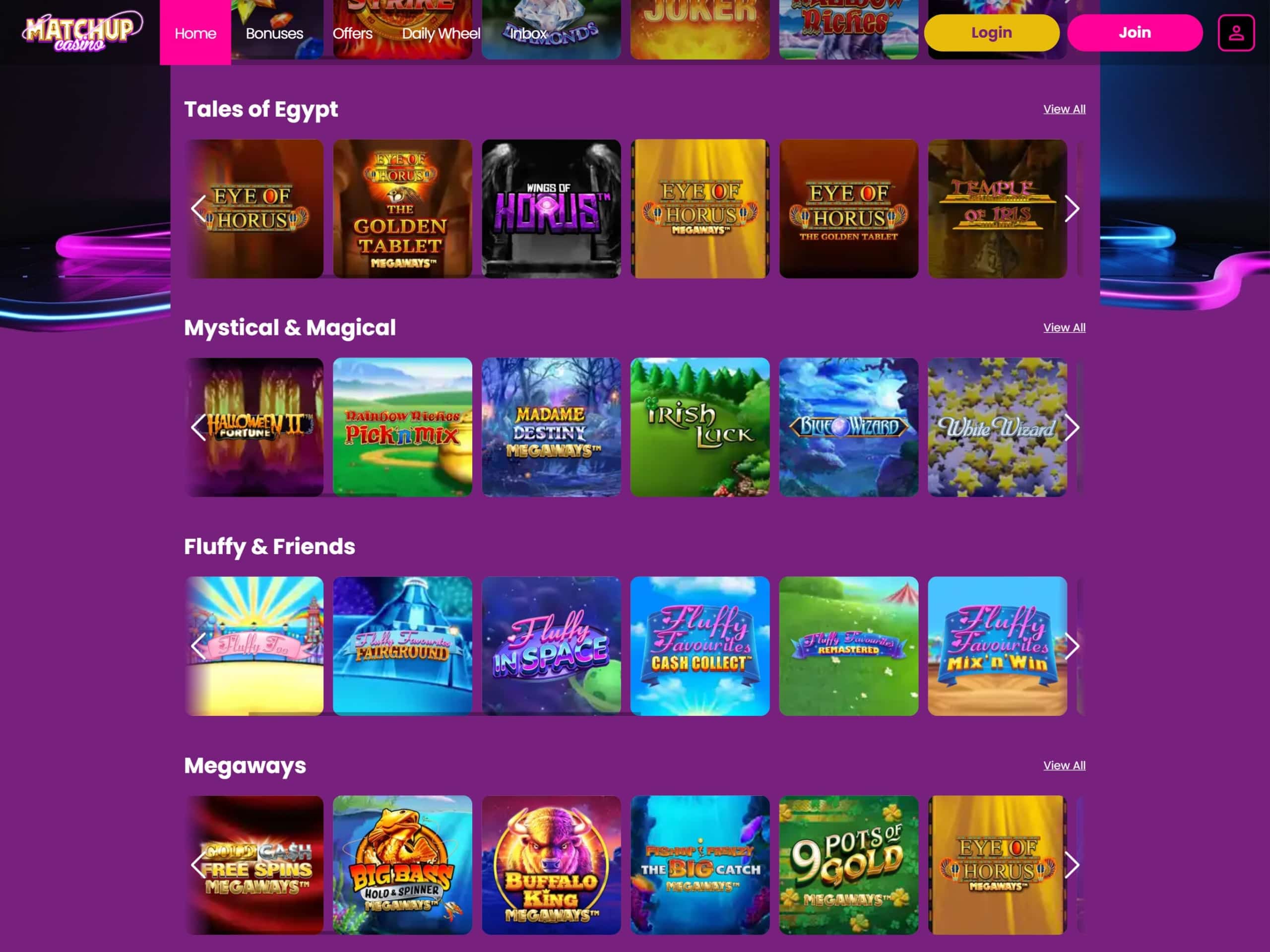 Matchup Casino Games