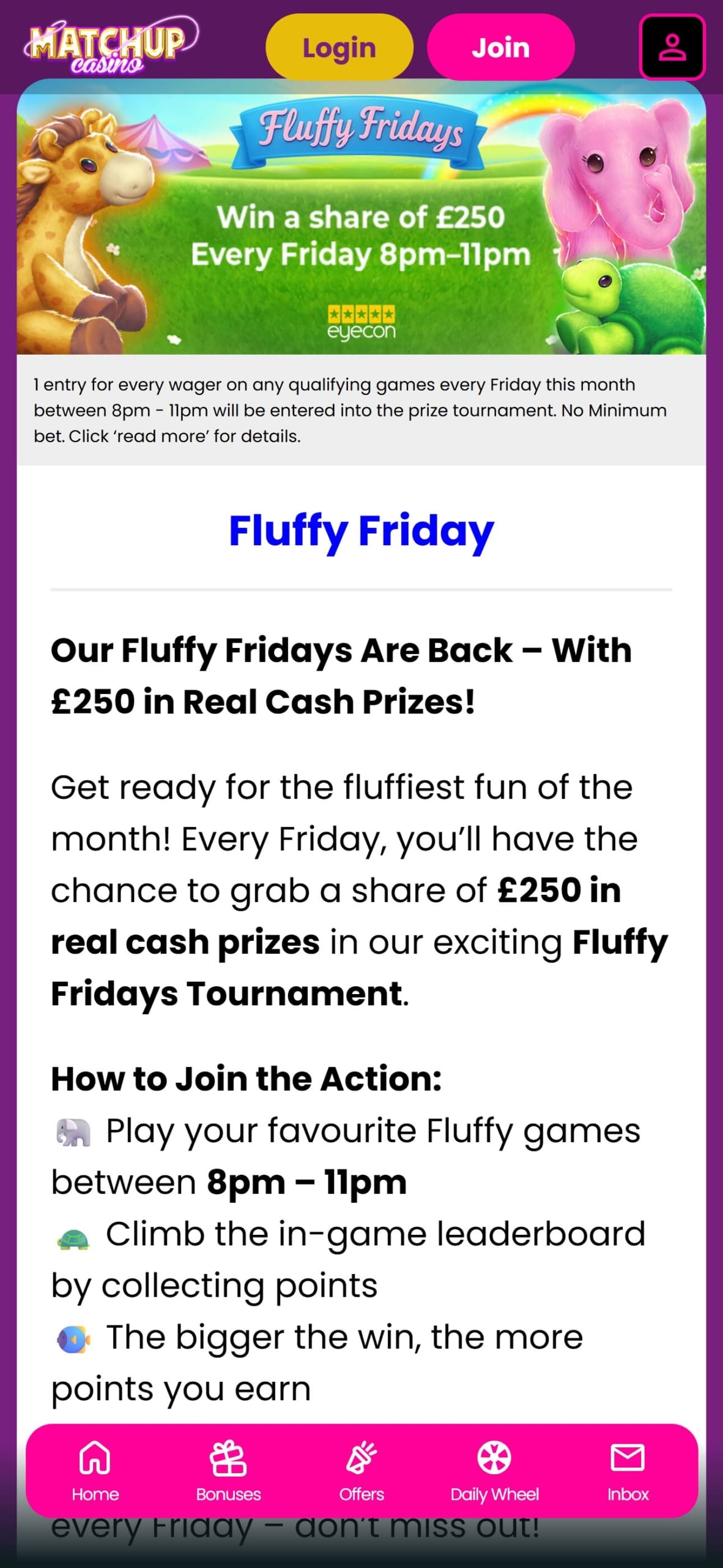 Fluffy Fridays Matchup Mobile Casino