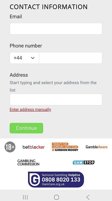 All new players need to verify their mobile contact details