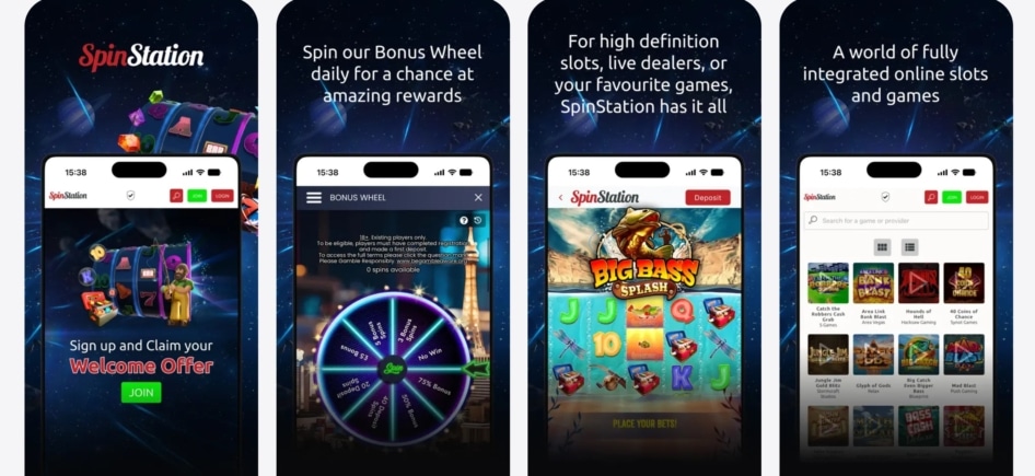 Spin Station Casino's iOS app can be obtained directly from the App Store
