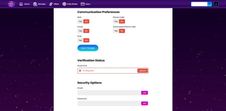 The KYC process at Space Wins
