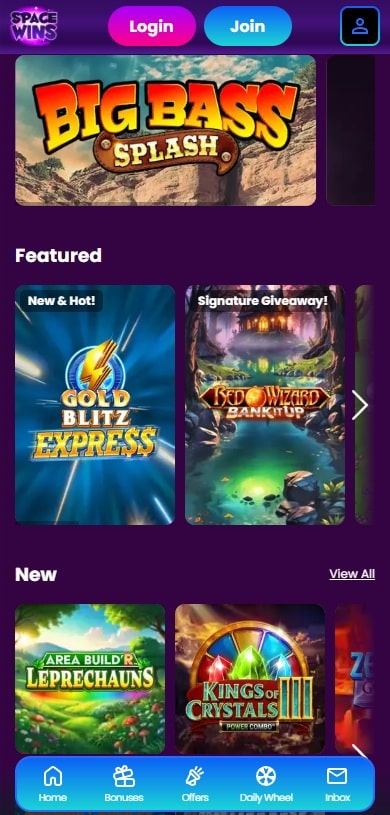 Space Wins games on mobile