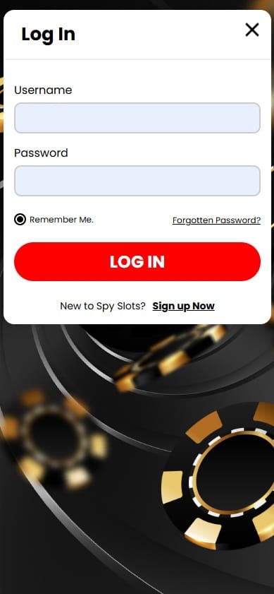 Login page at Spy Slots