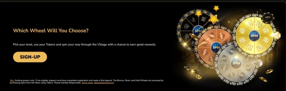 Jackpot Village now features multiple bonus wheels with exclusive prizes