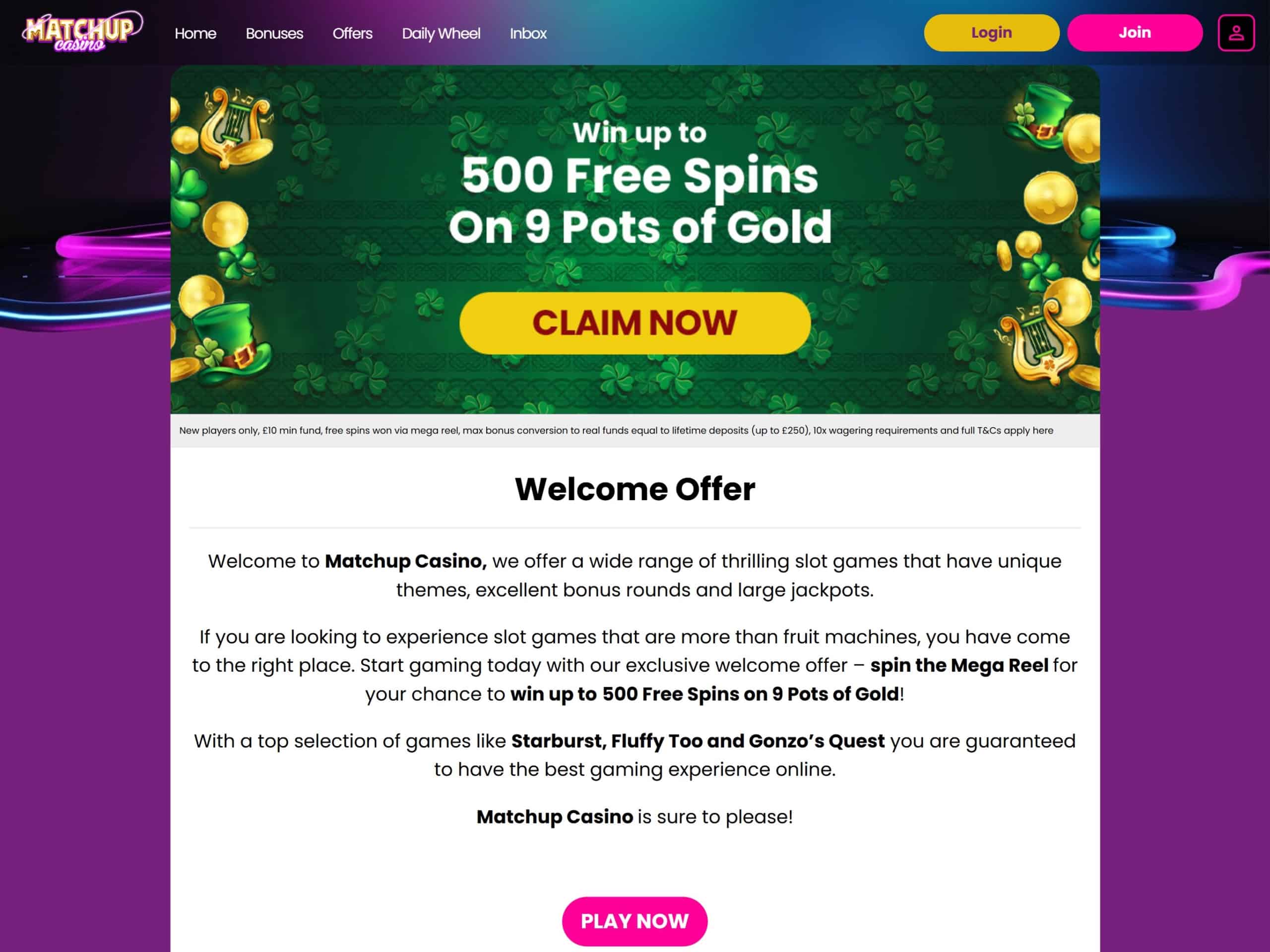 Matchup Casino UK review 2026