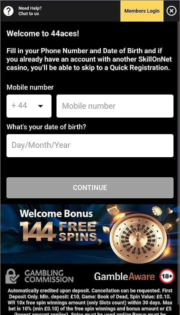Mobile verification is the key step to start the sign-up process
