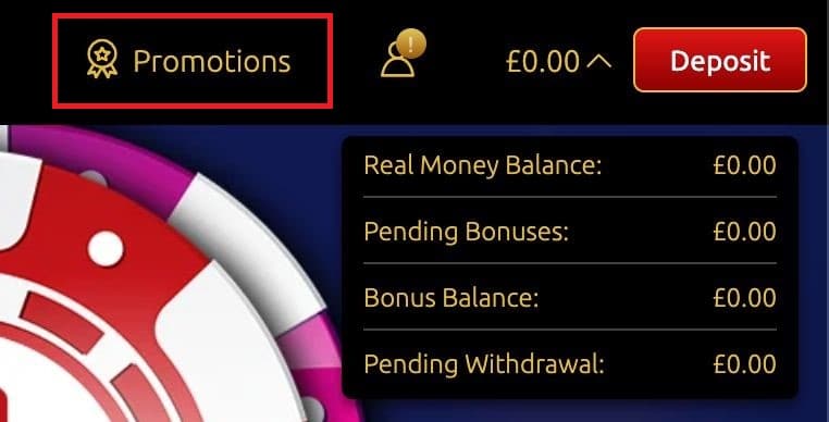 Promo button at EuroKing Club