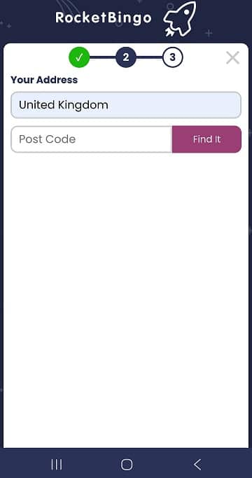 Rocket Bingo address verification on mobile